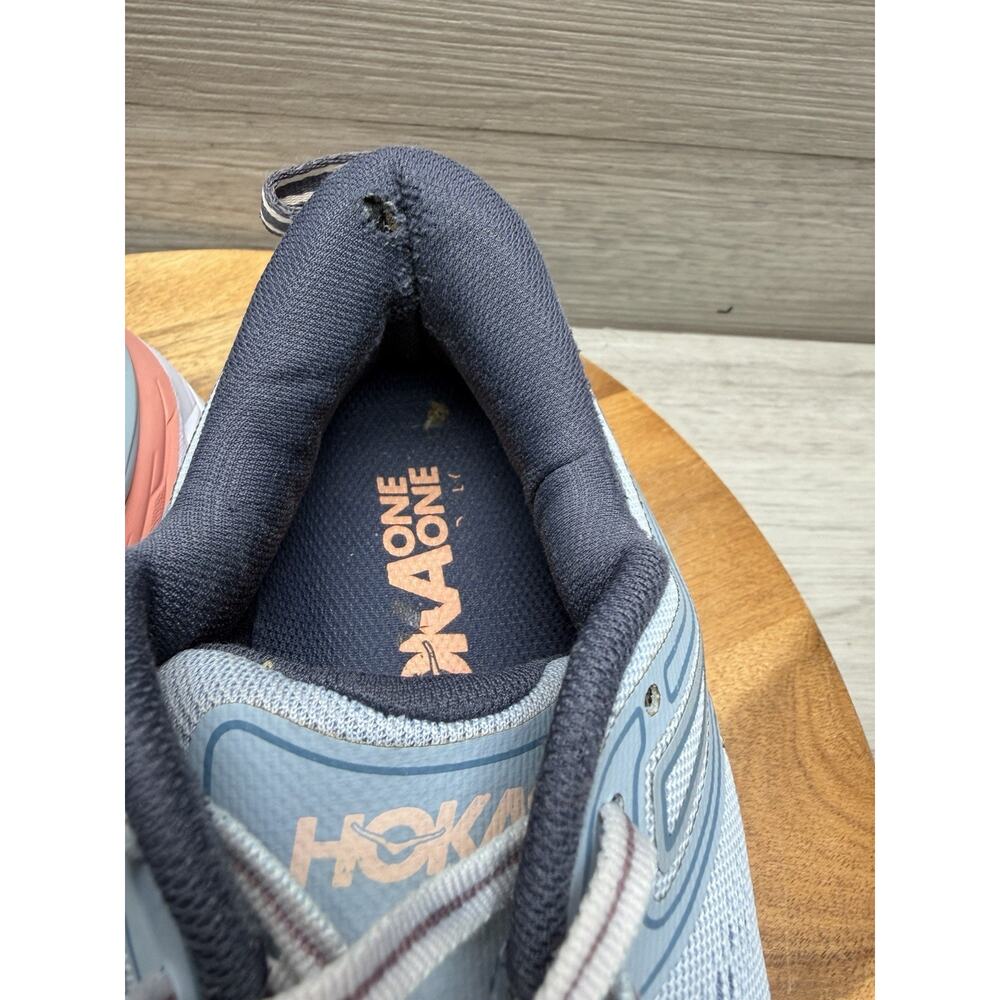 Hoka One W Bondi 7 Light Blue Athletic Cushioned Running Shoes. Womens 7.5 - Picture 6 of 12